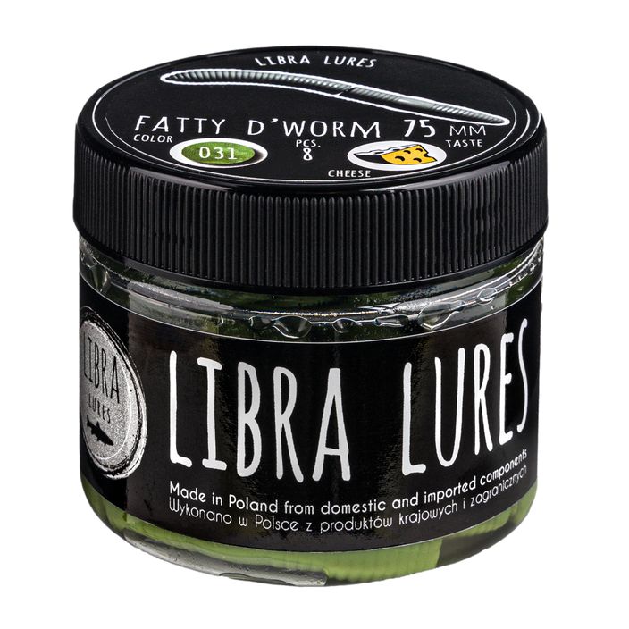Libra Lures Fatty D'Worm Cheese esca in gomma 8 pz. oliva 2