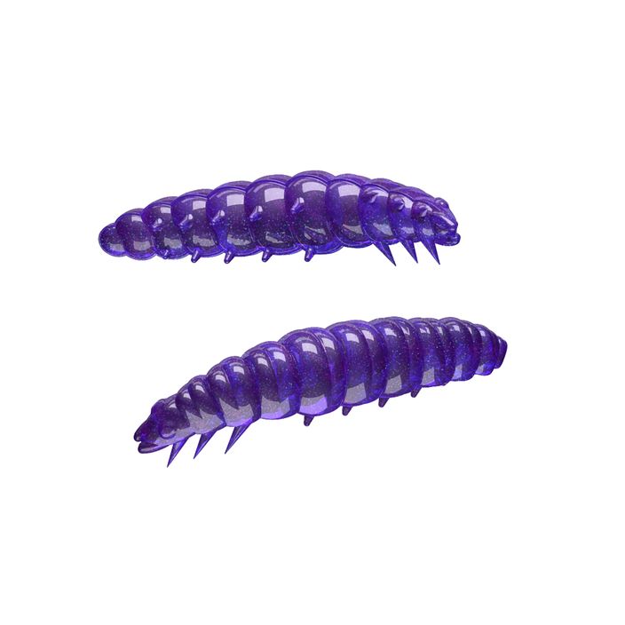 Libra Lures Larva Krill viola con glitter esca in gomma 2