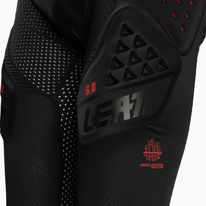 Pantaloni da ciclismo Leatt Impact 3DF 6.0 nero/rosso da uomo con protezioni 3