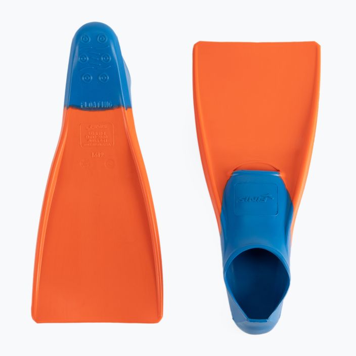 Pinne lunghe galleggianti FINIS blu/arancio 2