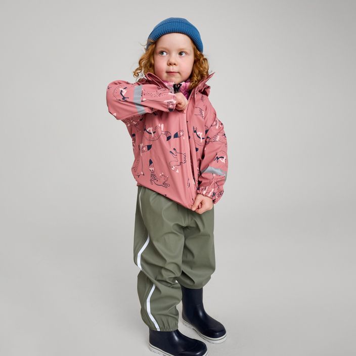 Pantaloni da pioggia per bambini Reima Lammikko grigio-verde 10