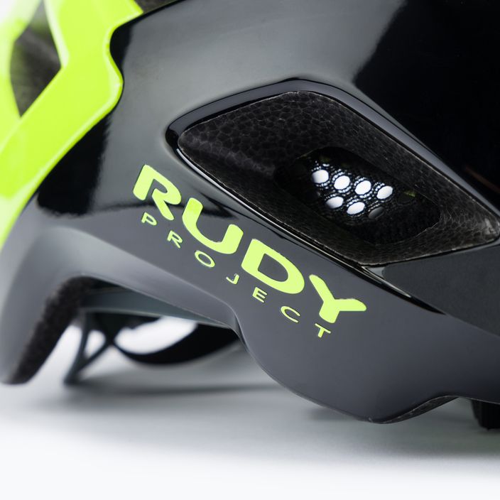 Casco bici Rudy Project Crossway nero/giallo fluo lucido 7