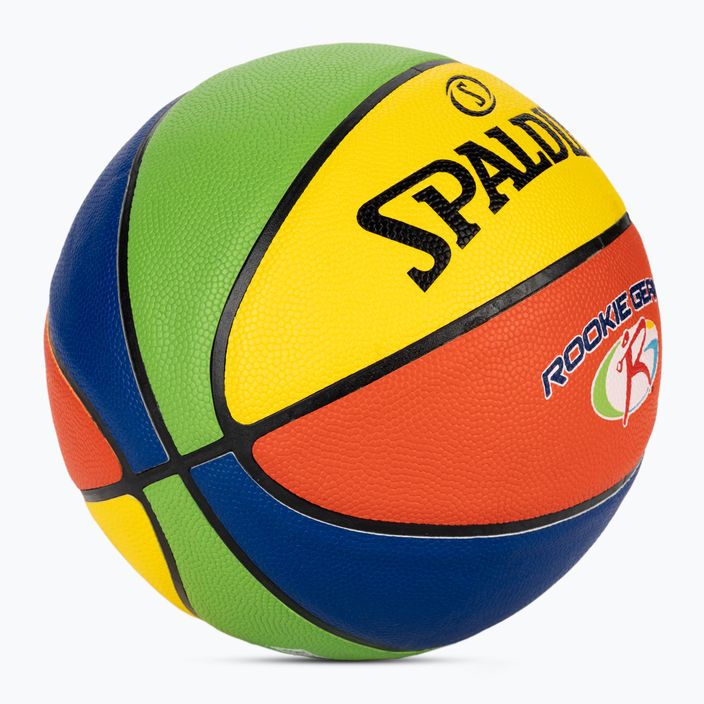 Spalding Rookie Gear in pelle multicolore basket dimensioni 5 2