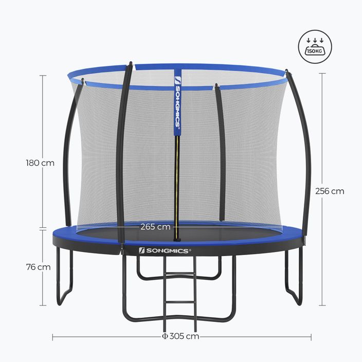 SONGMICS STR10BK 305 cm di trampolino da giardino nero/blu 10