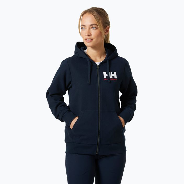 Felpa con cappuccio a zip intera Helly Hansen HH Logo Donna 2.0 navy