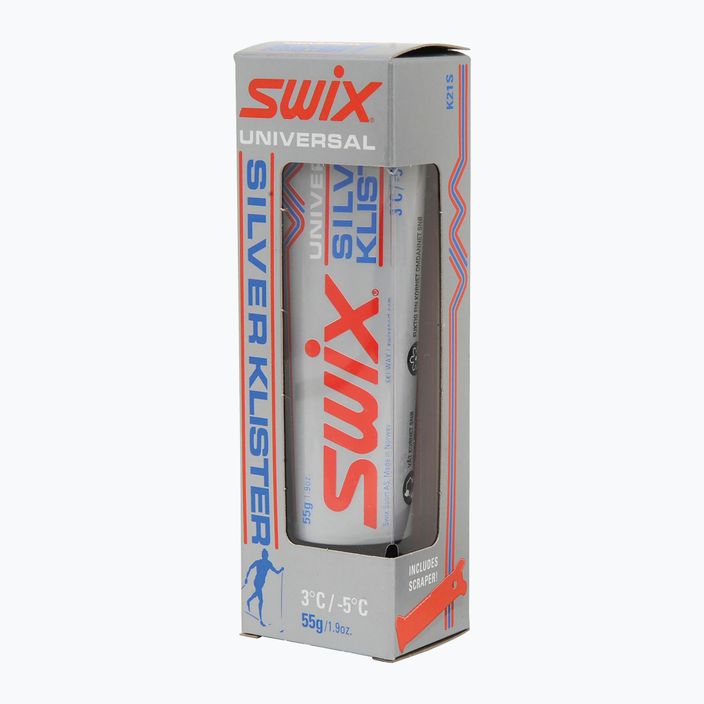 Lubrificante per sci Swix K21S Uni Silver Klister da 3C a -5C 55 g 3