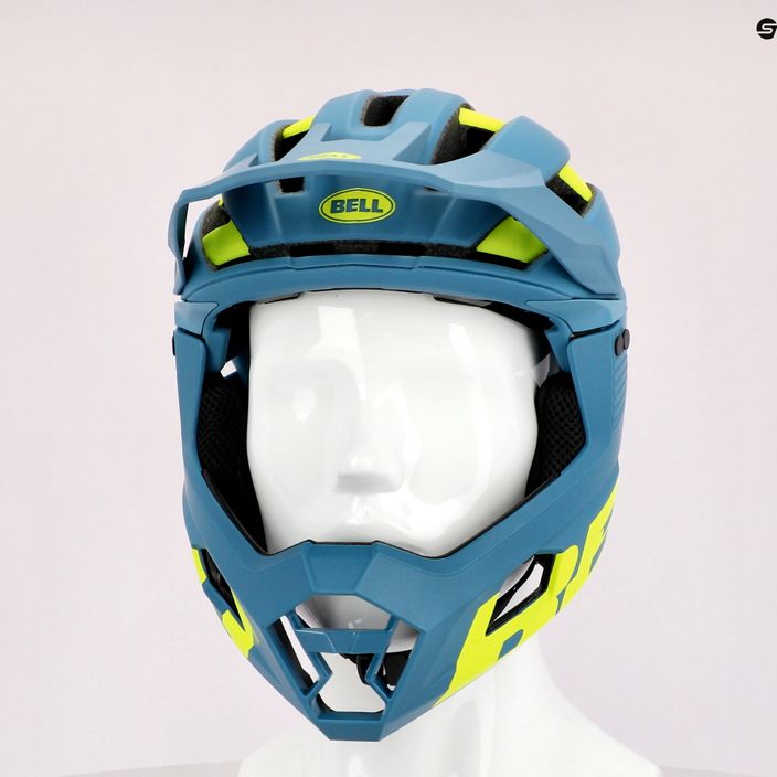 Bell FF Super Air R MIPS Spherical casco da bici blu opaco lucido hi-viz 9