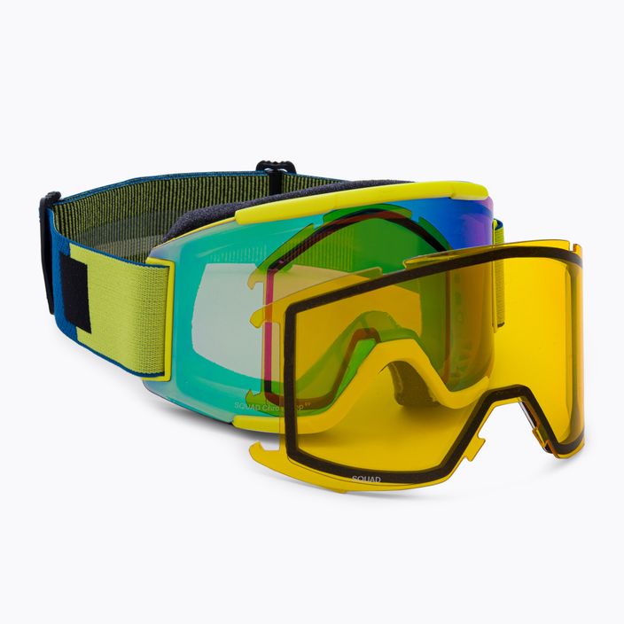 Smith Squad occhiali da sci giallo neon/chromapop verde quotidiano a specchio