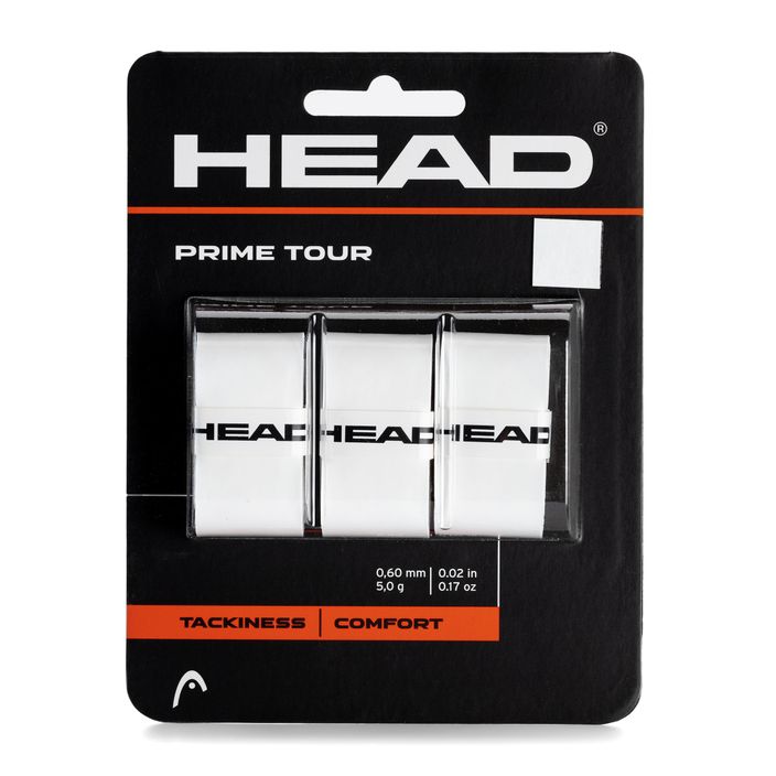Fasce per racchette da tennis HEAD Prime Tour 3 pezzi bianche. 2