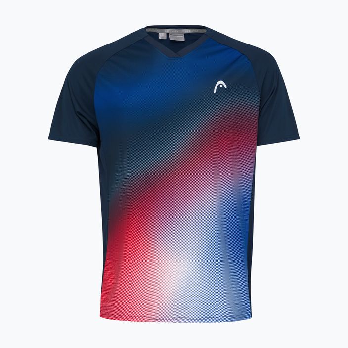 Camicia da tennis HEAD Topspin da uomo blu scuro/print vision 2