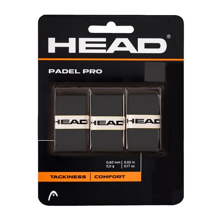 Fasce per racchette HEAD Padel Pro 3 pezzi nero. 2