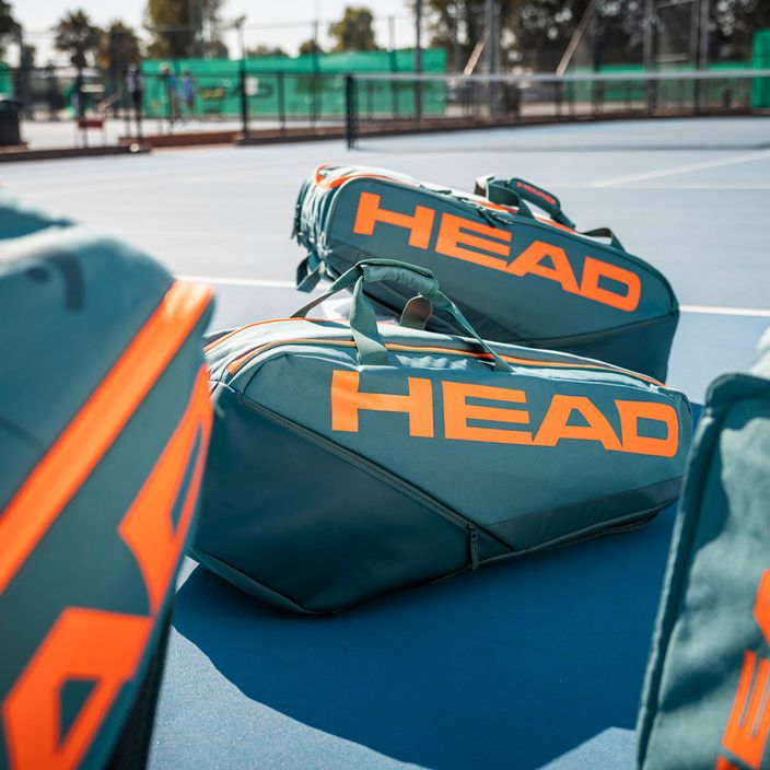 Borsa da tennis HEAD Pro Raquet L 85 l ciano scuro/arancio fluo 7