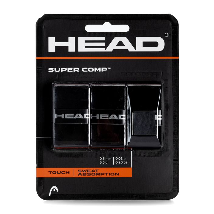 Fasce per racchette da tennis HEAD Super Comp 3 pezzi nero. 2