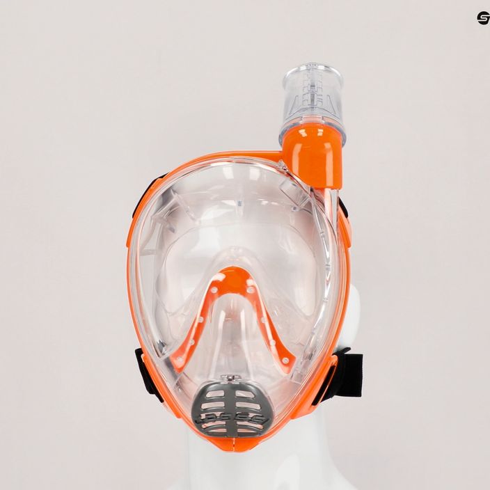 Maschera a pieno facciale per bambini per lo snorkeling Cressi Baron Full Face trasparente/arancione 6