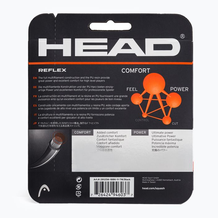 Corda da squash HEAD Reflex 10 m nero 2