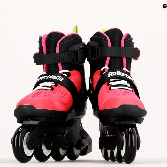 Pattini a rotelle per bambini Rollerblade Microblade rosa/verde chiaro 14