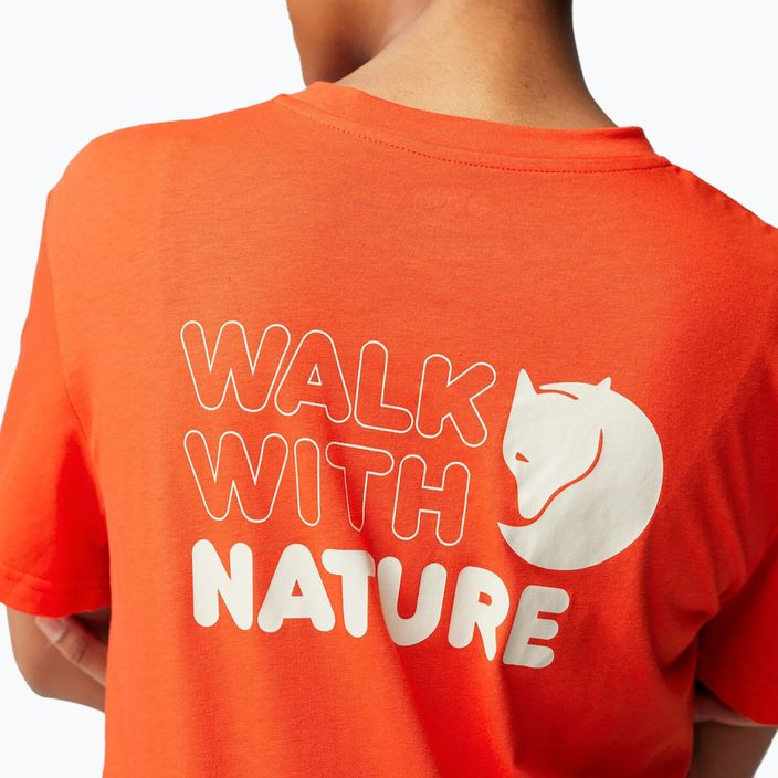 Maglietta Fjällräven Walk With Nature da donna, arancione fuoco 5