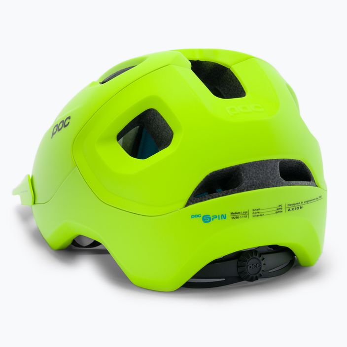 Casco da bici POC Axion SPIN giallo fluorescente/verde opaco 4