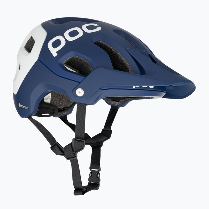 Casco MTB POC Tectal Race MIPS blu piombo/bianco idrogeno opaco