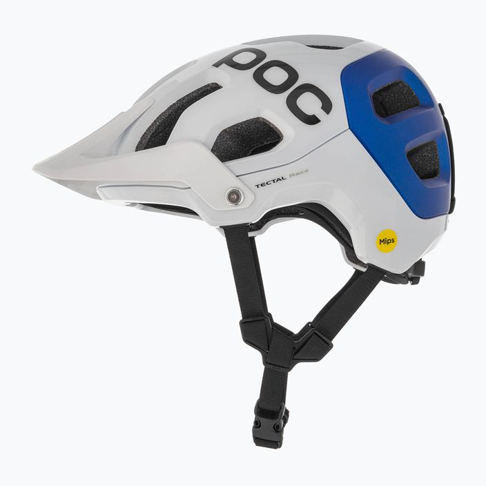 Casco da bicicletta MTB POC Tectal Race MIPS idrogeno bianco/blu opaco metallizzato 5