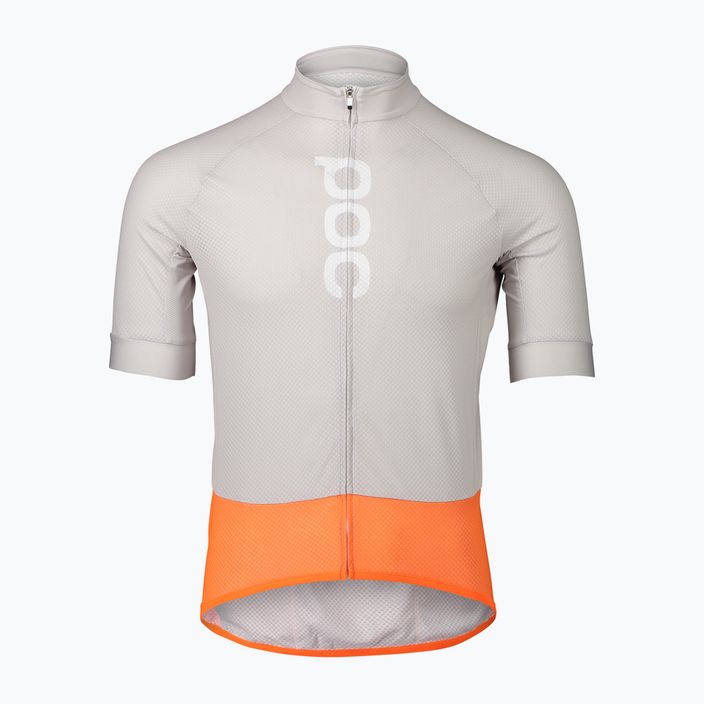 Maglia da ciclismo POC Essential Road Logo uomo grigio granito/arancio rosa 6