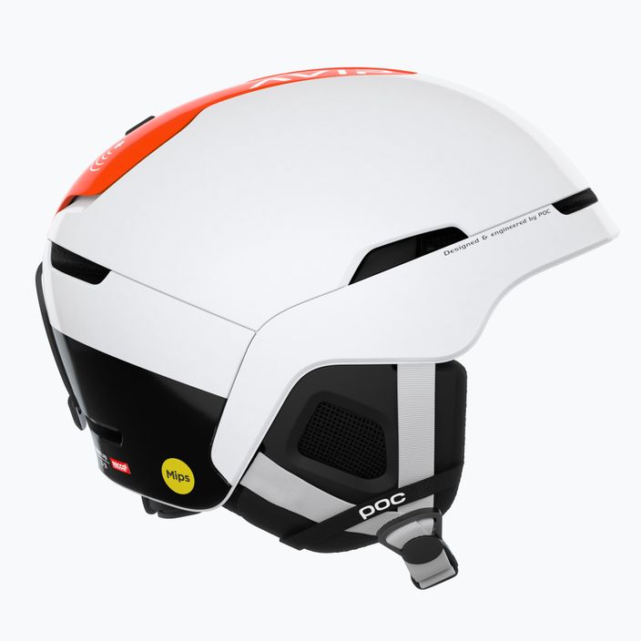 POC Obex BC MIPS casco da sci bianco idrogeno/arancio fluorescente avip 13