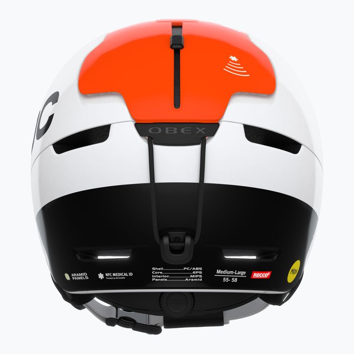 POC Obex BC MIPS casco da sci bianco idrogeno/arancio fluorescente avip 14