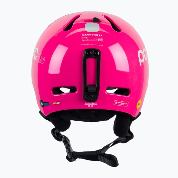 Casco da sci per bambini POC POCito Fornix MIPS rosa fluorescente 3