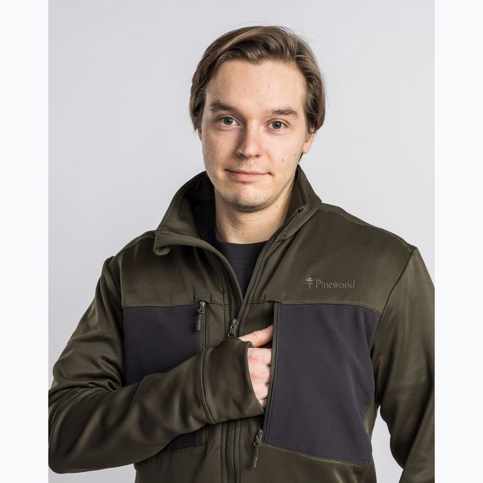 Felpa Pinewood Abisko Power Fleece da uomo verde muschio 3