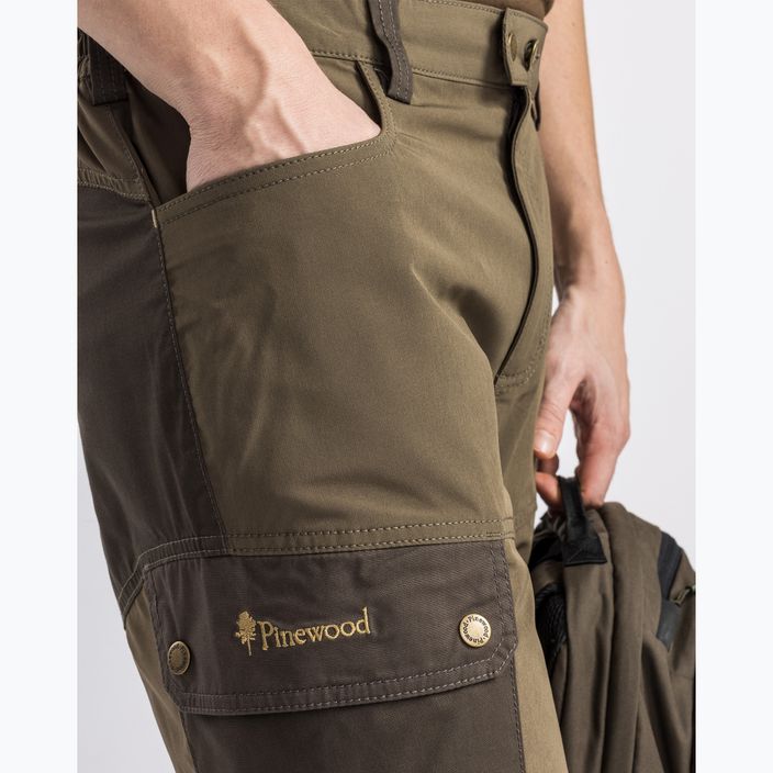 Pantaloncini da trekking da uomo Pinewood Finnveden Trail Hybrid earthbrown/d.olive 5