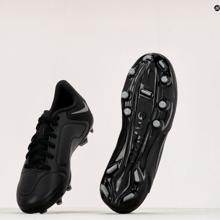 Nike Legend 9 Club FG/MG Jr scarpe da calcio bambino nero/grigio ferro/grigio bomber metallizzato 10