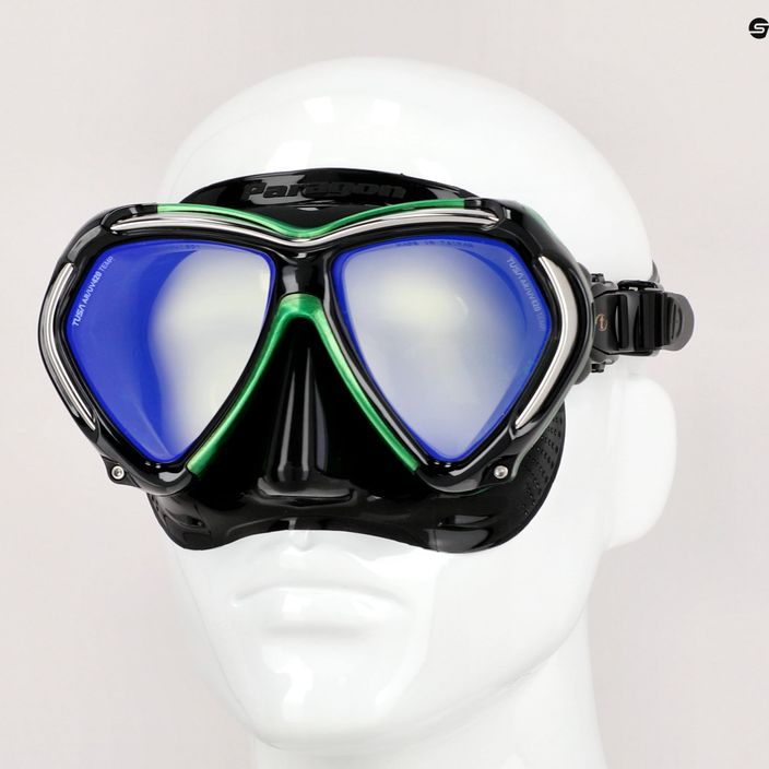 TUSA Paragon maschera subacquea nera/verde 8