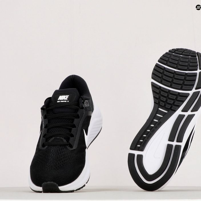 Uomo Nike Air Zoom Structure 24 nero/bianco scarpe da corsa 11