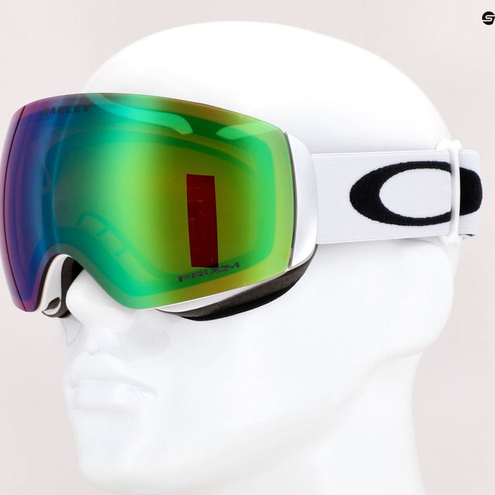 Oakley Flight Deck M bianco opaco/prizm snow jade iridium occhiali da sci 7