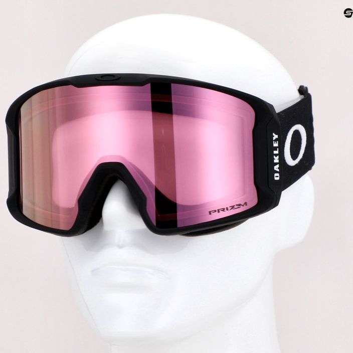 Oakley Line Miner L nero opaco/prizm snow hi pink iridium occhiali da sci 7