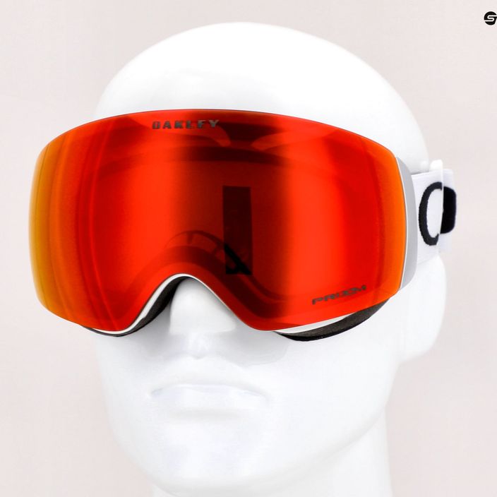 Oakley Flight Deck M bianco opaco/prizm snow torch iridium occhiali da sci 7