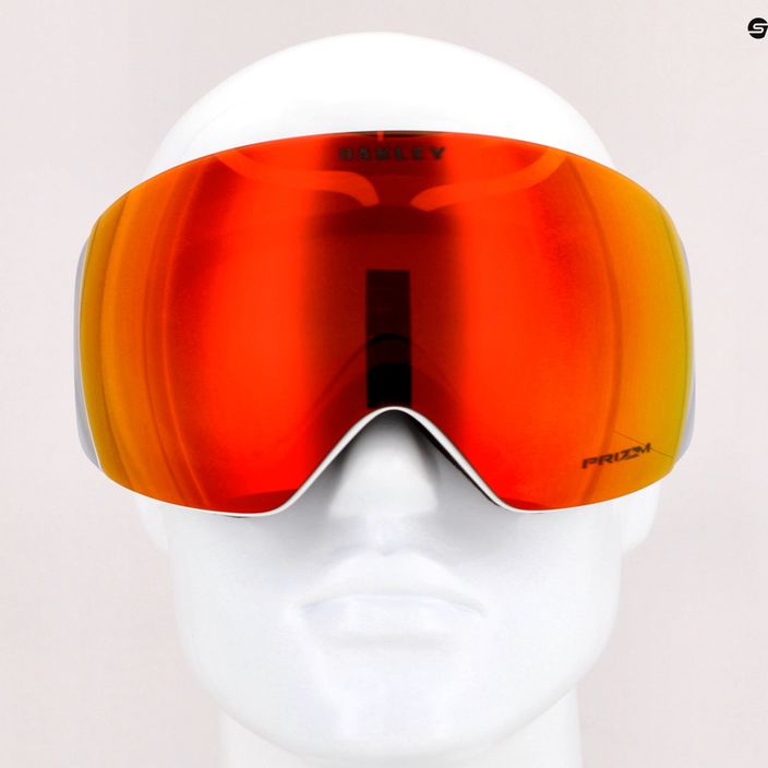 Oakley Flight Deck L bianco opaco/prizm snow torch iridium occhiali da sci 7