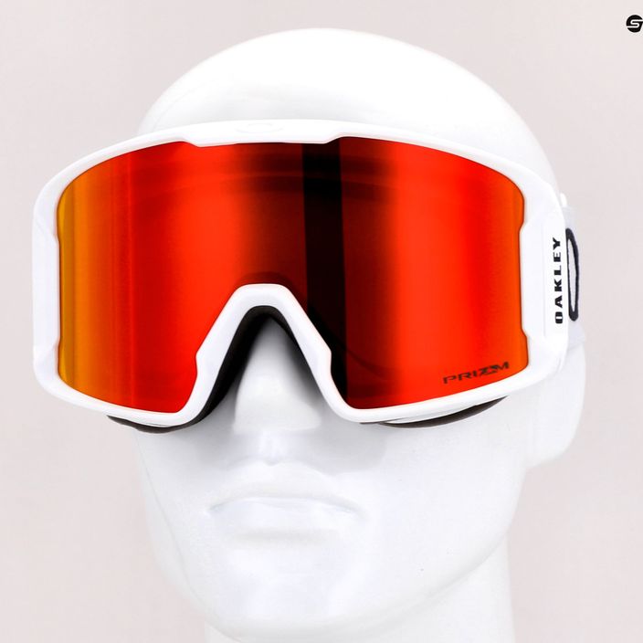 Oakley Line Miner L bianco opaco/prizm snow torch iridium occhiali da sci 7