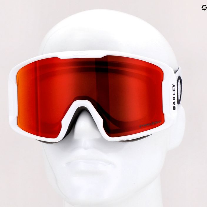 Oakley Line Miner M bianco opaco/prizm snow torch iridium occhiali da sci 7
