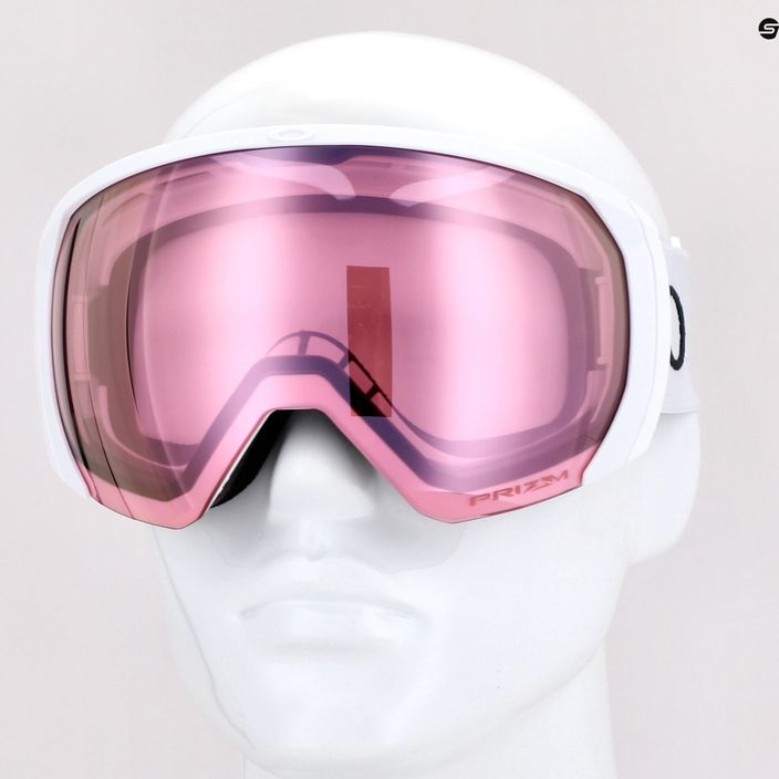 Oakley Flight Path L bianco opaco/prizm snow hi pink iridium occhiali da sci 7