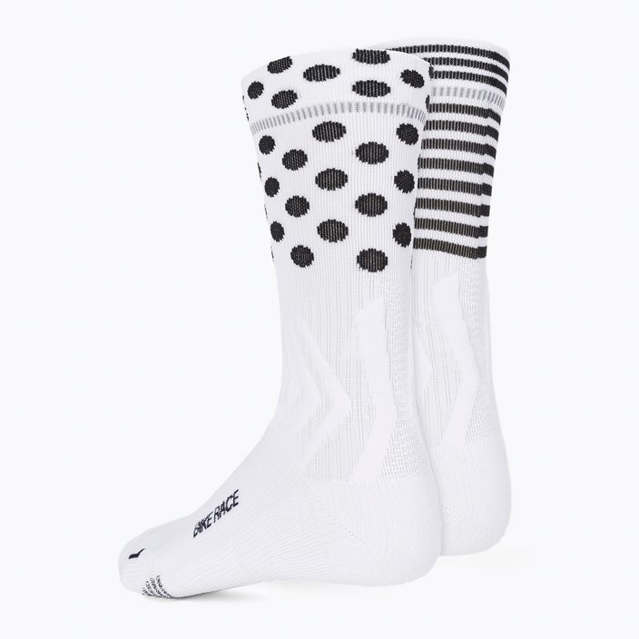 X-Socks Bike Race calzini bianchi artici/punti/strisce 2