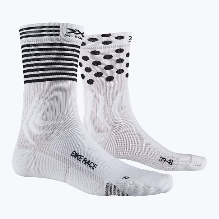 X-Socks Bike Race calzini bianchi artici/punti/strisce 8