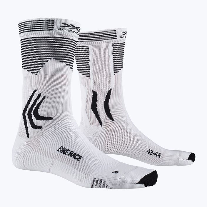 X-Socks Calzini da corsa per bicicletta bianco artico/nero opale 5