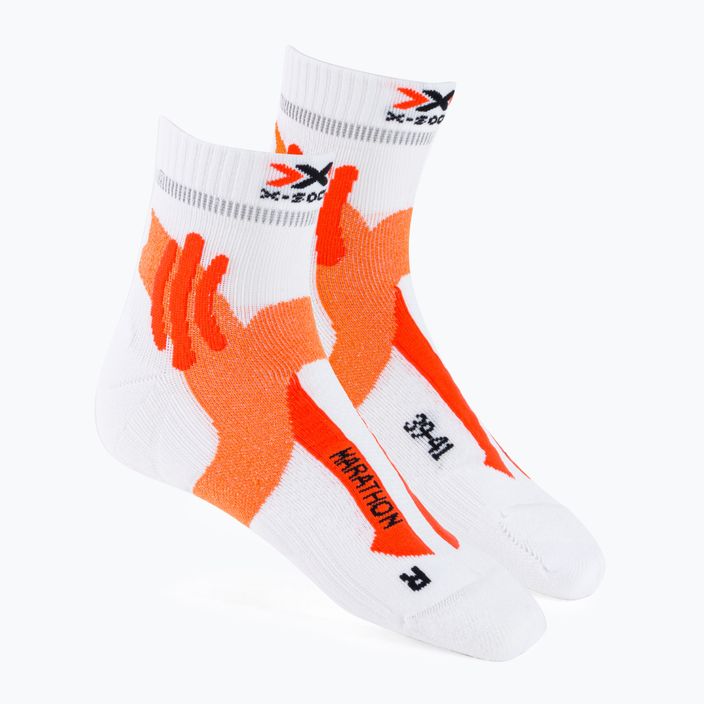 Calze da corsa X-Socks Marathon da uomo bianco artico/rubino scuro