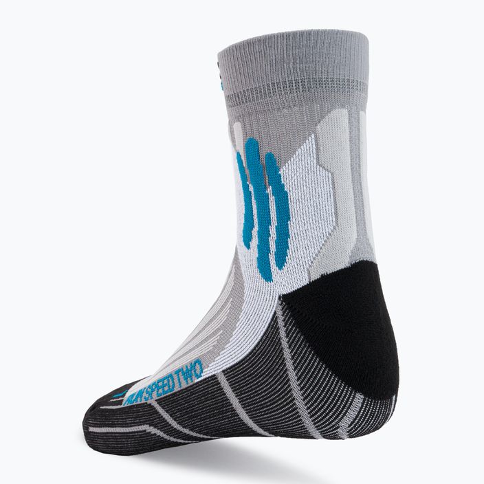 X-Socks Run Speed Two calzini da corsa grigio perla/nero opale 3
