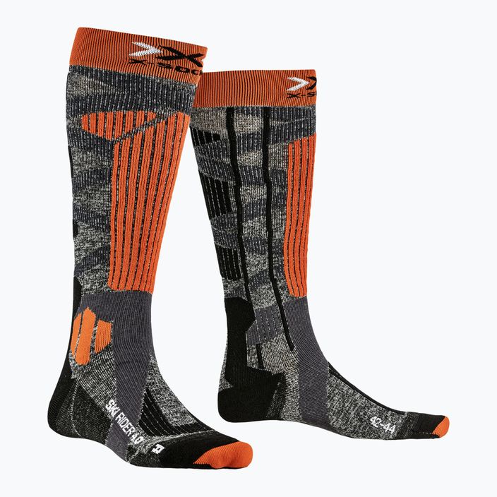 X-Socks Ski Rider 4.0 calze da sci grigio pietra melange/x-arancio 5
