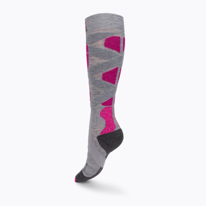 Calze da sci da donna X-Socks Ski Silk Merino 4.0 grigio melange/rosa 2