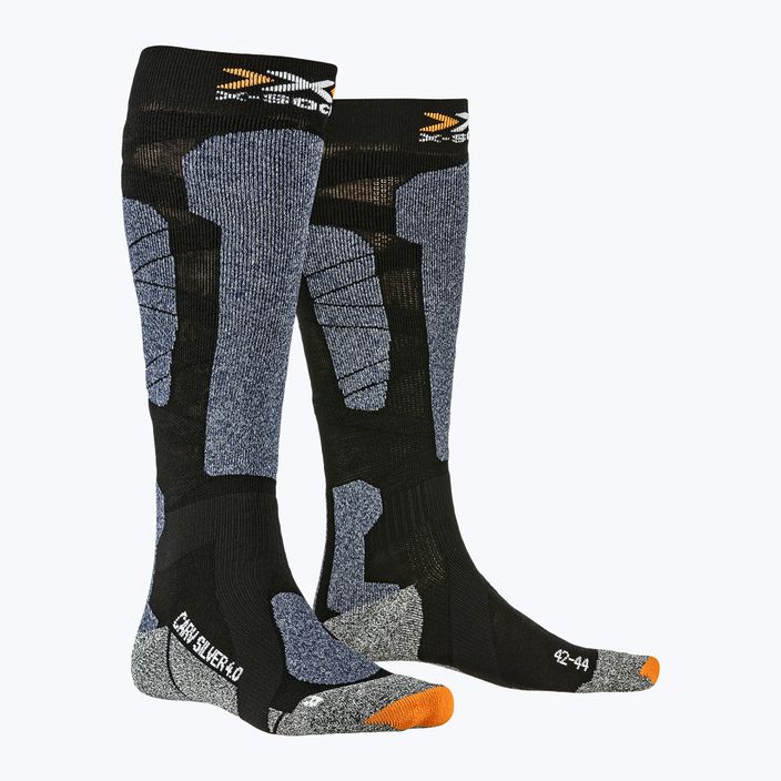 X-Socks Carve Silver 4.0 calze da sci nero/blu melange 4