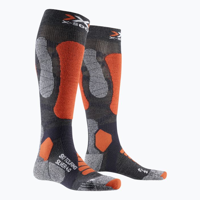 X-Socks Calze da sci Silver 4.0 antracite melange/arancio fluo 4
