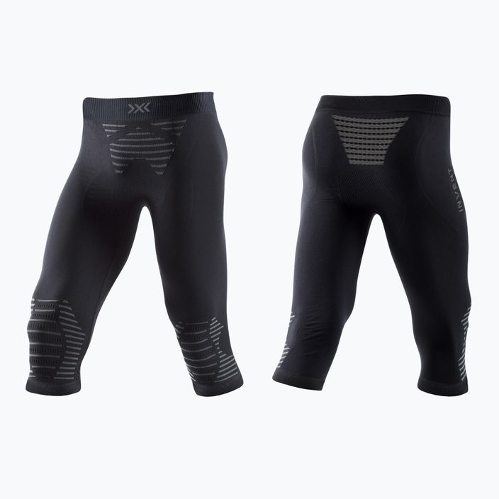 Pantaloni termici X-Bionic 3/4 Invent 4.0 da uomo, nero/carbone 4
